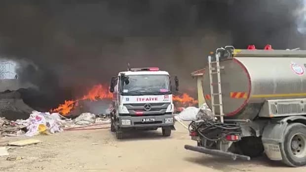Bursa'da atık depolama alanında yangın! Müdahale sürüyor...