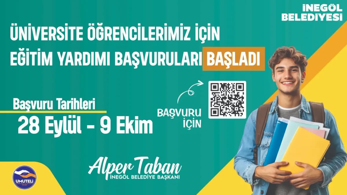 İnegöl Belediyesi’nin Üniversite Öğrencilerine Eğitim Yardımı Başvuruları Başladı