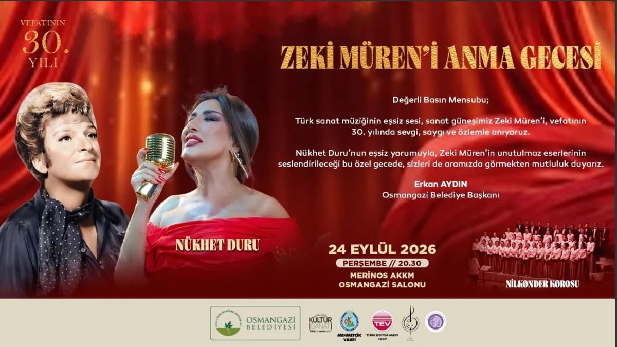 Şarkılar Osmangazi’de Zeki Müren İçin Söylenecek