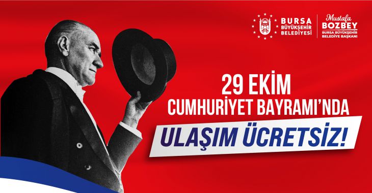 29 Ekim’de toplu ulaşım ücretsiz