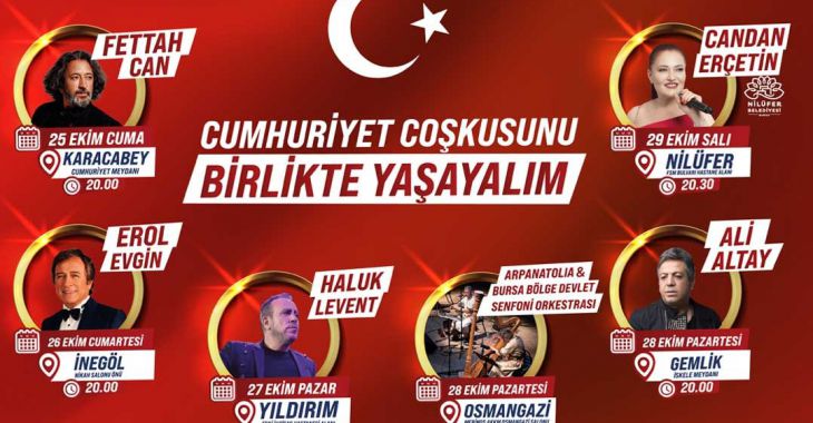 Bursa’da 29 Ekim’e yakışır kutlama programı