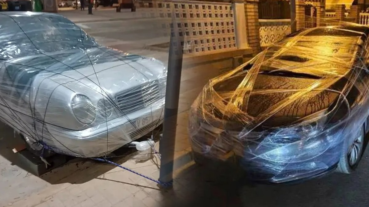 Araçları naylona sarıp, direklere zincirlediler: Ülke alarma geçti!