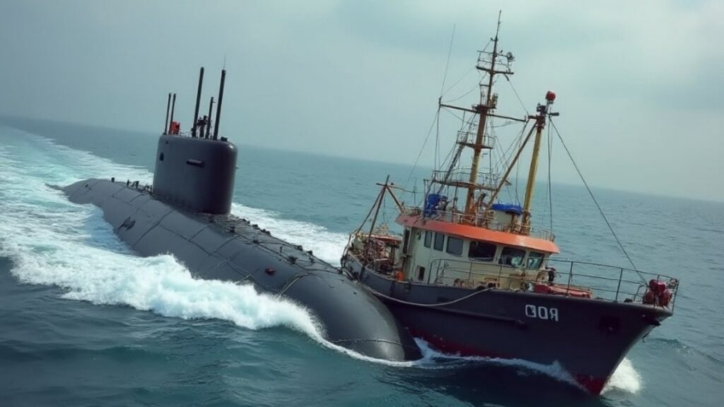 Denizaltı, balıkçı gemisiyle çarpıştı: 2 mürettebat kayıp