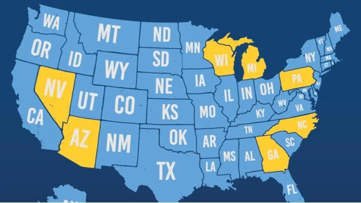 Salıncak eyaletler hangileri!  Amerika kaç eyalet? Amerika’daki seçmen sayısı ve delege sayısı!