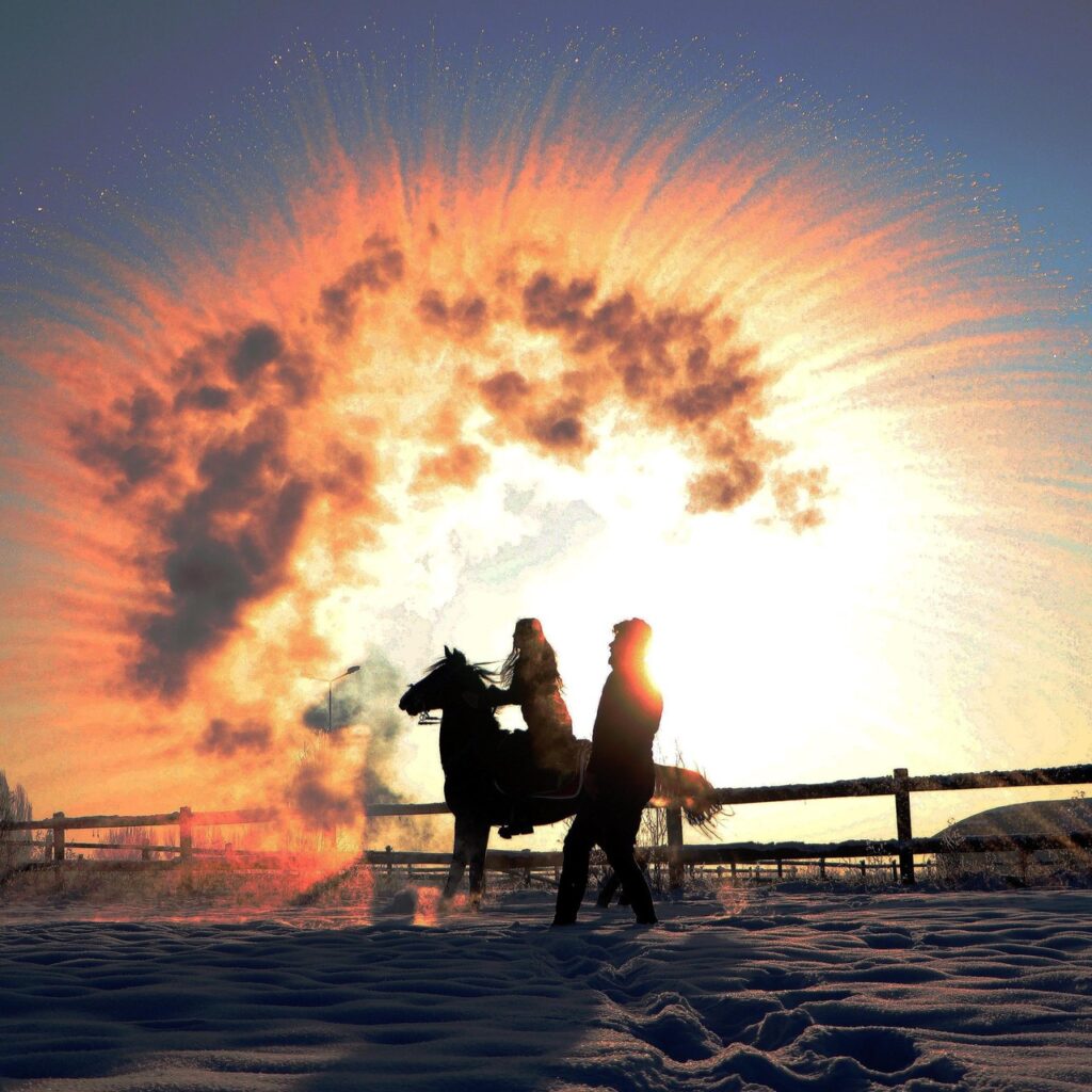 Erzurum’da havaya atılan sıcak su, buz oldu