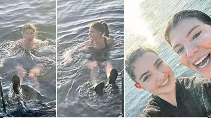 Anne-kız Boğaz’da denize girdi