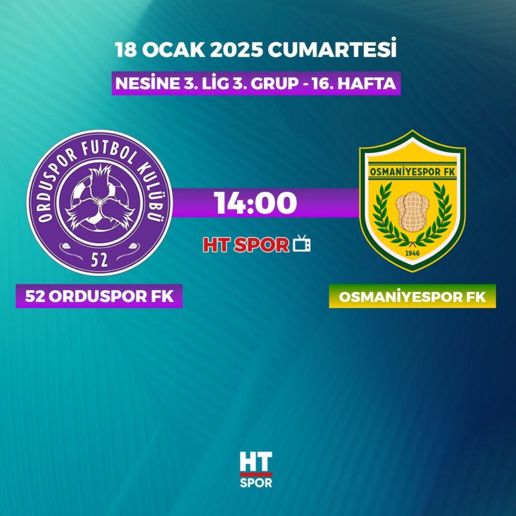 CANLI | 52 Orduspor FK – Osmaniyespor FK