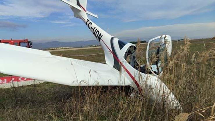 SON DAKİKA! Bursa’da pistten çıkan eğitim uçağının pilotu yaralandı