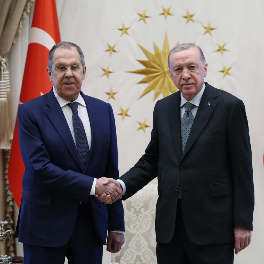 Cumhurbaşkanı Erdoğan Lavrov ile bir arada