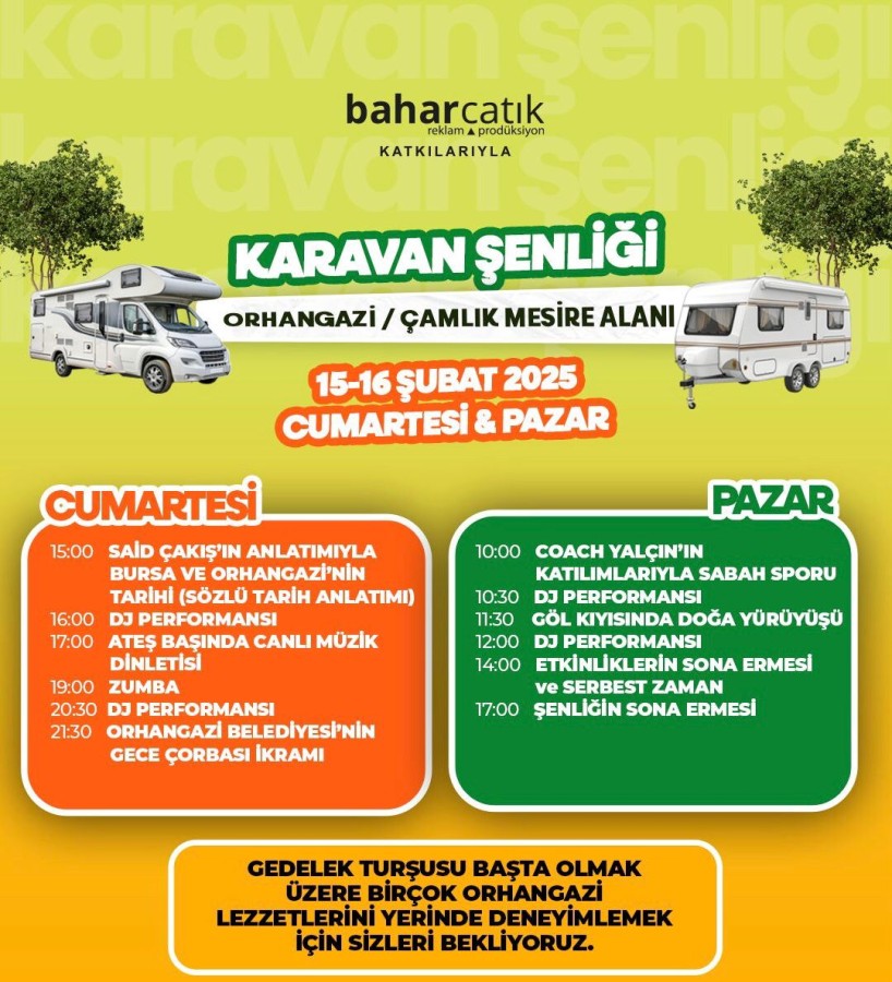 Orhangazi’de Kamp ve Karavan Festivali Heyecanı