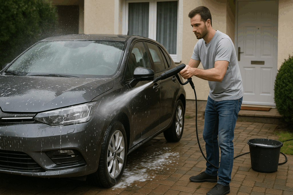 Evinin önünde araba yıkayana 4 milyon ceza