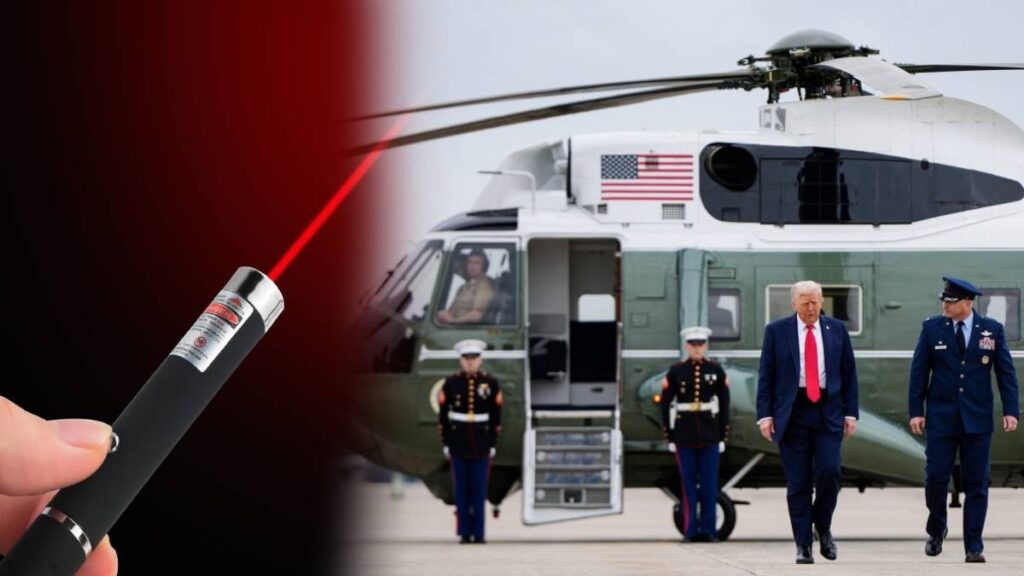 Trump’ın helikopterine lazer tuttu, Gizli Servis alarma geçti