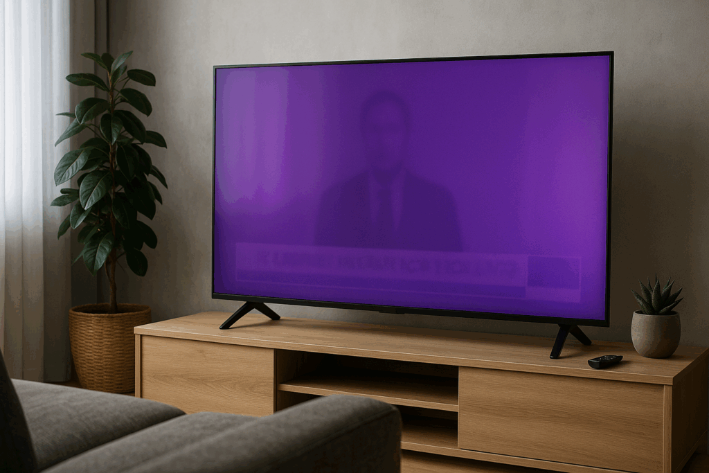 Yeni televizyonlarda bir anda ‘mor ekran’ çıkmaya başladı