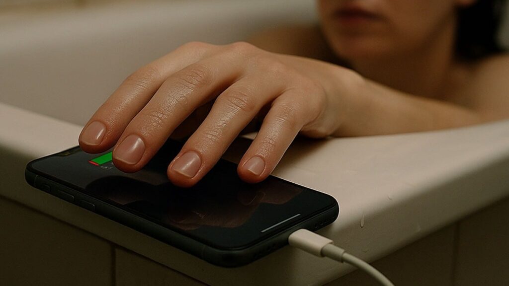 Banyoda kullandığı telefon hayattan kopardı