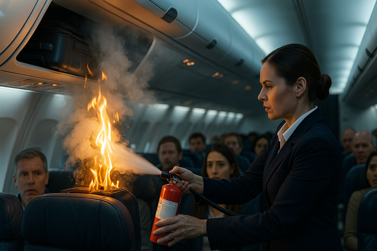 Kabin boy valize sakın koymayın: Uçuş sırasında saniyeler içinde alev adlı