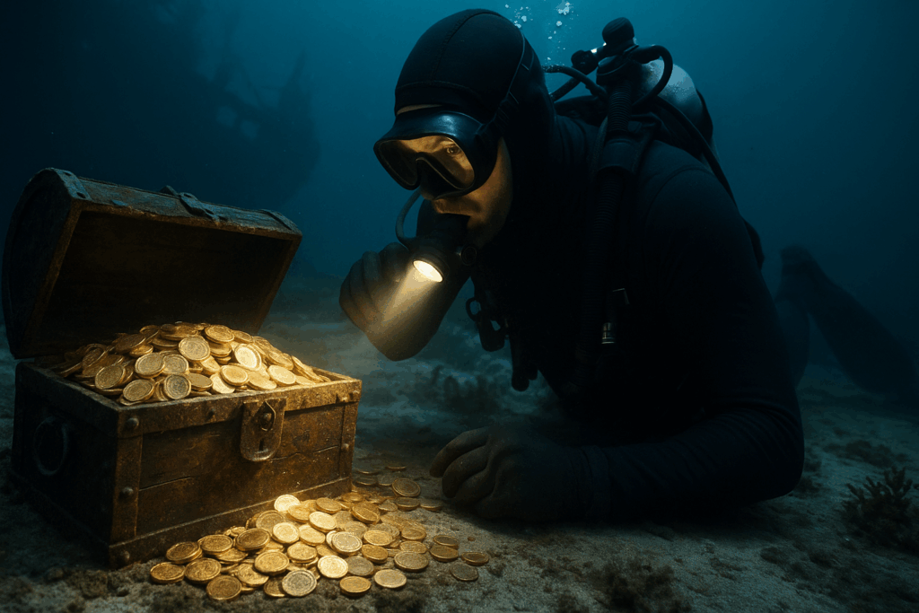 Öğrendiği yöntemle suyun altında 1 milyon dolarlık madeni para buldu