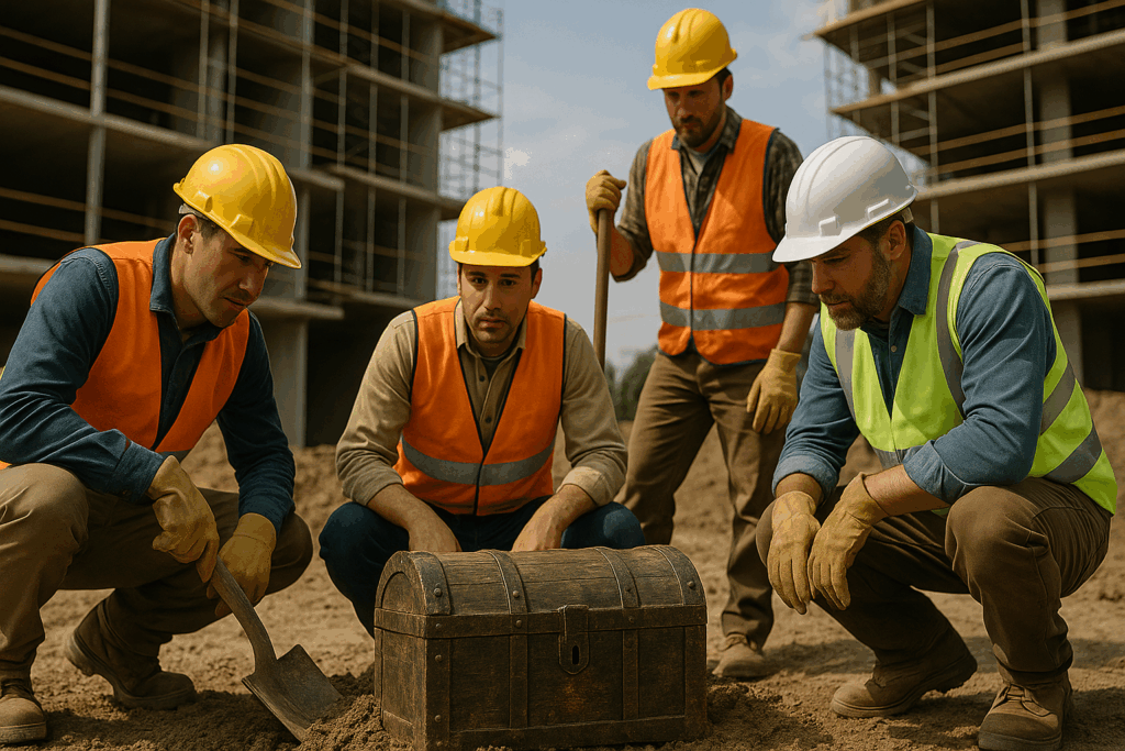 İşçiler inşaatta hazine buldu