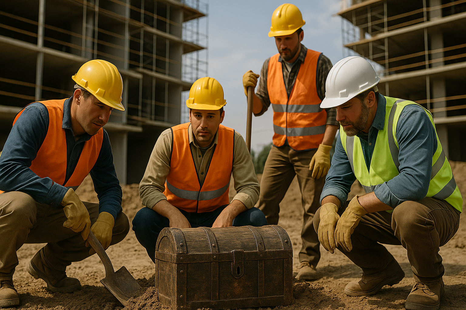 İşçiler inşaatta hazine buldu