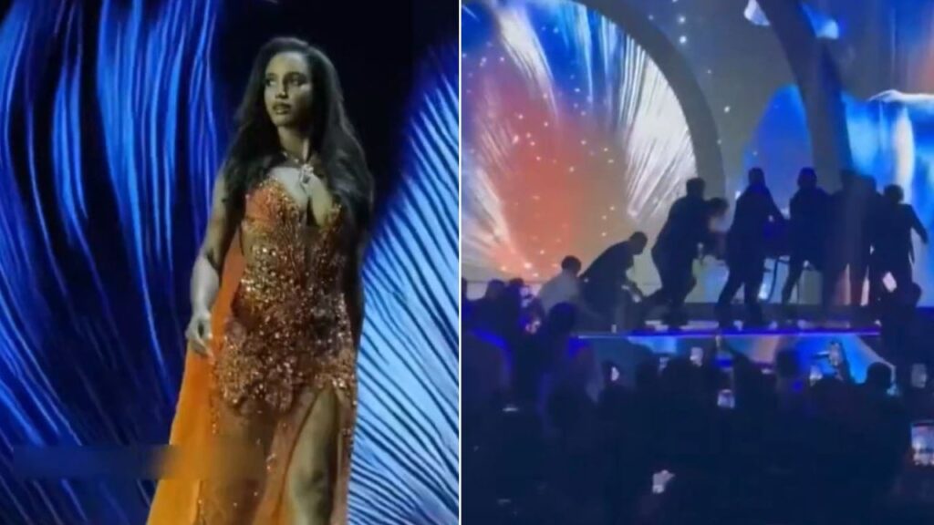 Miss Universe sahnesinde kaza! Jamaikalı güzel hastanelik oldu