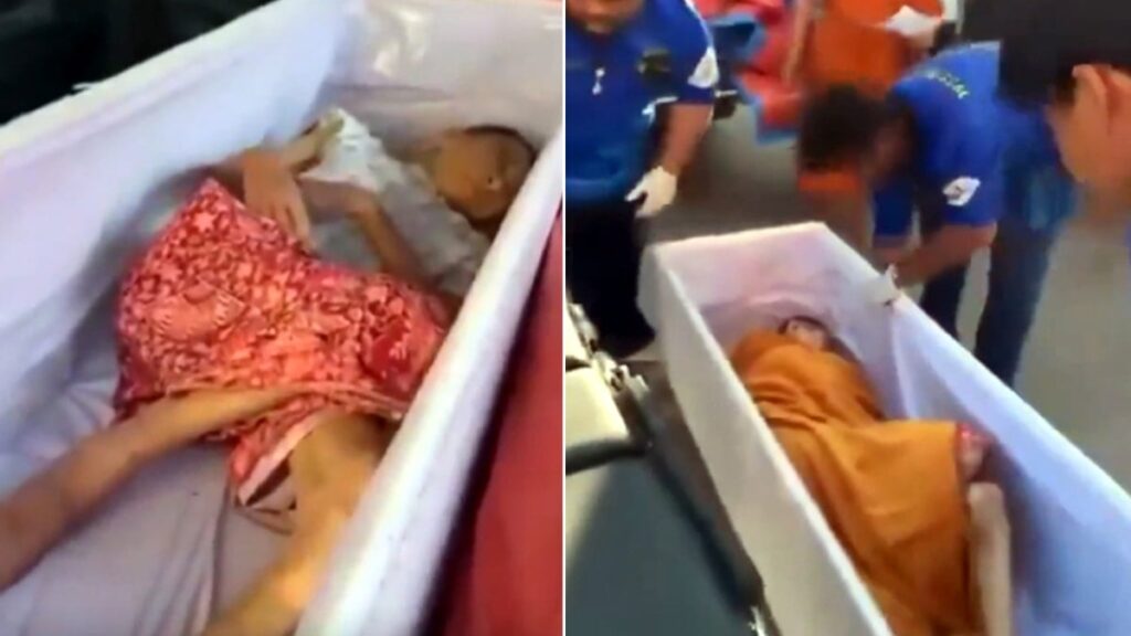 Yakılmak istenen kadın son anda uyandı, tabuta vurarak açtırdı