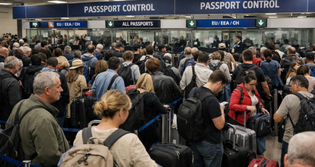 Pasaport kontrolü krizi: Uçaklarını kaçıran yolcular isyan etti