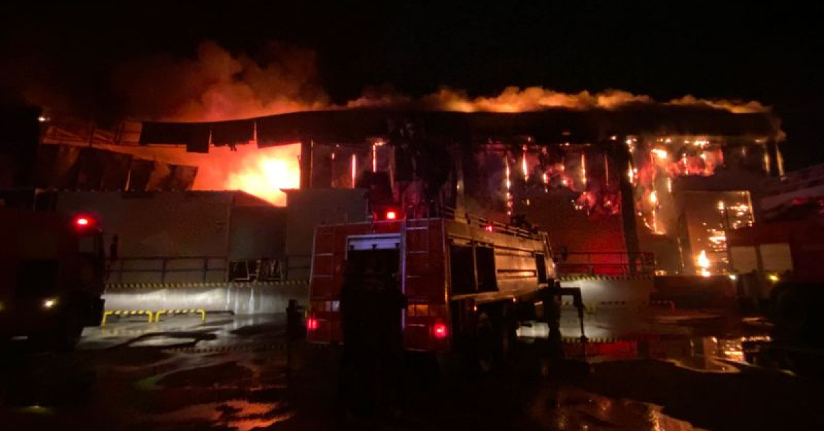 Soğuk hava deposunda yangın çıktı