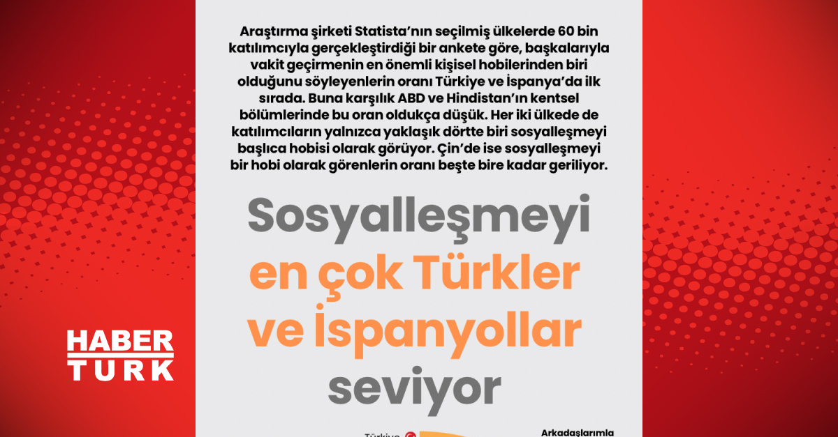 Sosyalleşmeyi en çok Türkler ve İspanyollar seviyor
