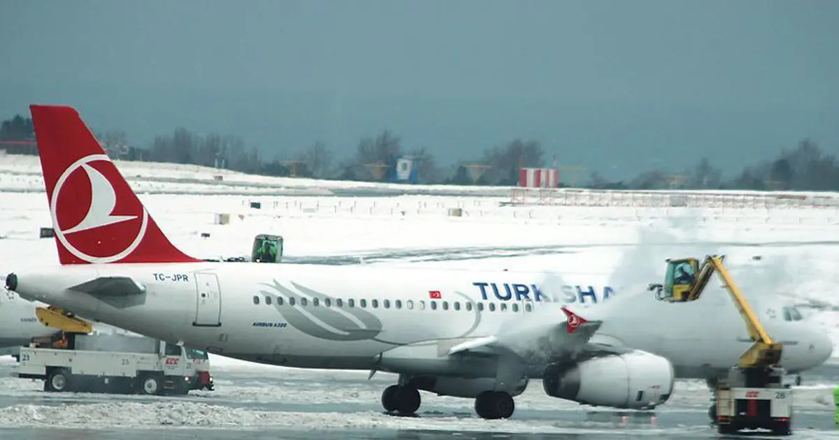 Uçuşlara kar engeli. THY ve AJet’ten sefer iptalleri