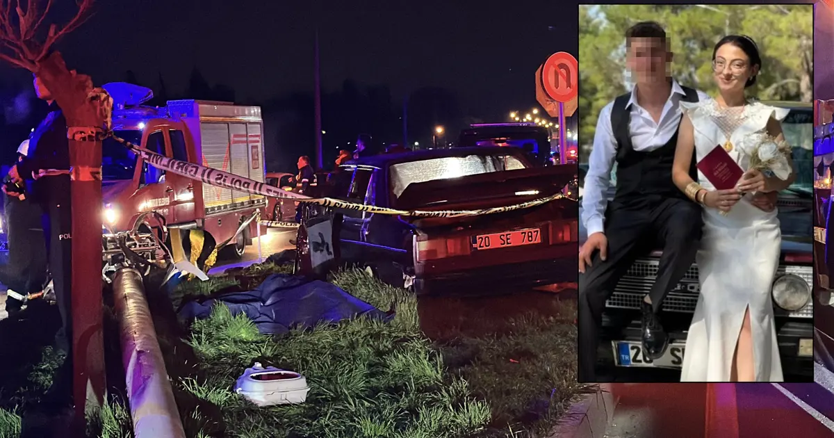 6 aylık evli çifti ayıran kaza. Elektrik direğine çarptılar