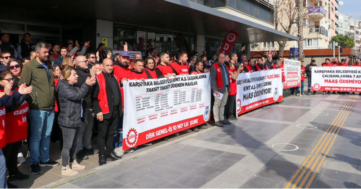 Karşıyaka’da “eksik ve taksitli maaş” eylemi