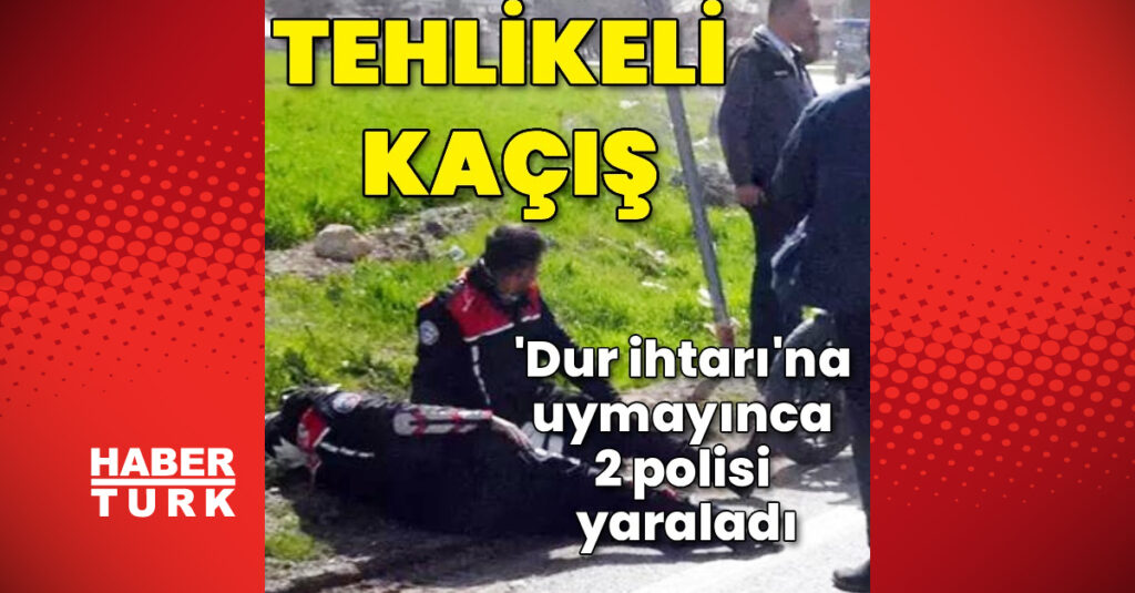 Otomobille polislere çarptı